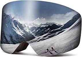 Wantdo Cylindrical Ski Goggles Anti-Fog Interchangeable Lens Frameless Snow Goggles UV400 Protection OTG Winter Sports...