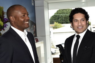 Drawcards: former international cricket stars Brian Lara and Sachin Tendulkar.