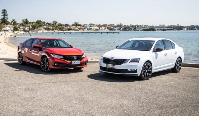 2019 Honda Civic RS v Skoda Octavia Sport sedan comparison