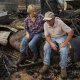 Sandy Wicks and her father Linton Vogel after fire ripped through Cudgewa in North Eastern Victoria.