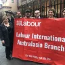 Labour leadership contender and the UK opposition’s foreign spokeswoman Emily Thornberry, left, with Labour International members, including Secretary Reagan Ward (3rd from right) in Sydney, August 2019. 