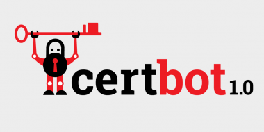 Certbot logo including small lock character proudly holding his own key