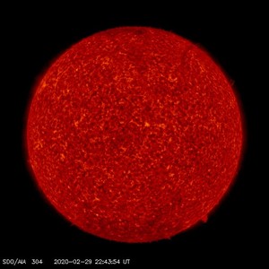 SDO solar image - 304 angstroms - Courtesy of NASA/SDO and the AIA, EVE, and HMI science teams.
