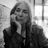 Patti Smith at her local coffee shop in SoHo, New York.