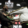 Fury, Wilder in pre-fight shoving match