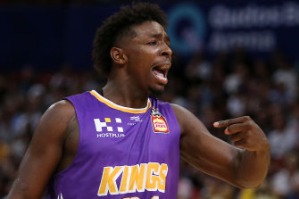 Jae'Sean Tate celebrates a basket against Melbourne United.