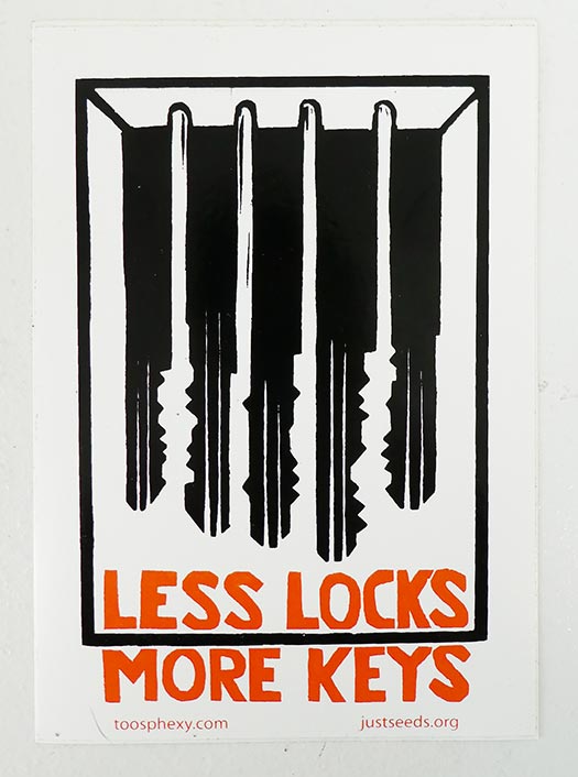 Less Locks More Keys sticker