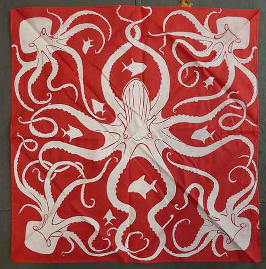 Octohanky: Red on White