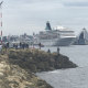 The German cruise ship Artania departs Fremantle Port.