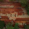 An aerial view of Vila Formosa cemetery as excavators open extra graves amid the coronavirus pandemic.