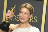 Renee Zellweger, winner of the best actress award for Judy, poses in the press room at the 2020 Oscars.