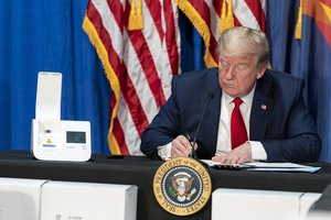 Donald J. Trump participates in a roundtable discussion at Honeywell International Inc. in Phoenix