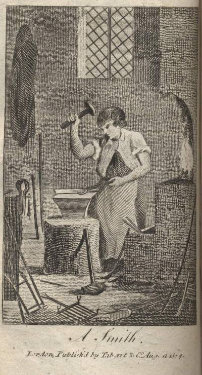 Engraving of a Smith from the Book of Trades