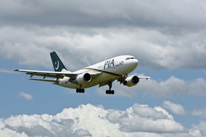 Airbus A310 of Pakistan International Airlines at Shahjalal International Airport