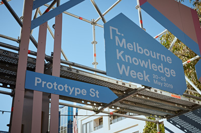 Signs for Melbourne Knowledge Week and Prototype Street