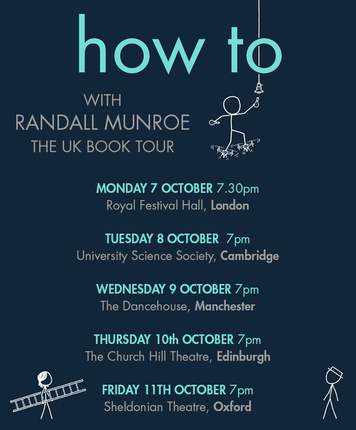 graphic showing the tour stops and dates for the launch of the book How to in the UK with the same information in the text below