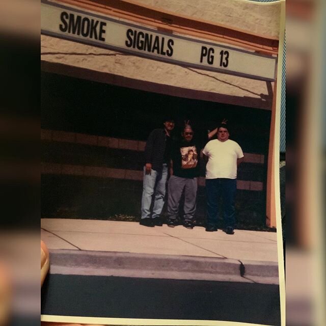 Here’s my late father, my big brother, and me. We’re posing in front of the Spokane Valley Cinemas to watch the first matinee on the opening day of Smoke Signals. This was in June, 1998. A high school classmate of mine also surprised us by being at that screening. That was so sweet and awesome.

My father was often a quiet man. But he also liked to tell elaborate stories that were obviously lies. He claimed that he and a teammate once had to do all the events in a track meet because everybody else had a terrible flu. His teammate ran the long distance races and my father did everything else. Two against the world! And they won the meet! Such crap, right? Well, years later, I met that teammate and, over dinner, he said, “I remember this time when our high school was hit by a bad flu and your father and I were the only ones well enough to compete in a track meet.” Happy Father’s Day, Sherm, Sr., I miss you. Happy Father’s Day to all the fathers out there.

#fathersday #happyfathersday #nativeamerican #indigenous #spokanevalley #movies #smokesignals #smokesignalsmovie