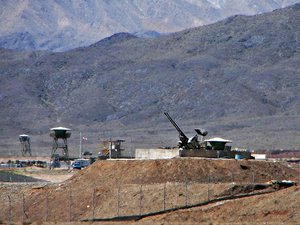 Anti-aircraft guns guarding Natanz Nuclear Facility, Iran