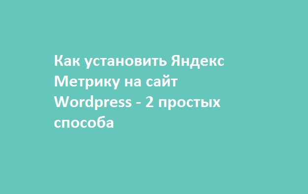 Как установить Метрику на вордпресс