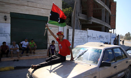 Libyan rebels enter a suburb of Tripoli on 22 August