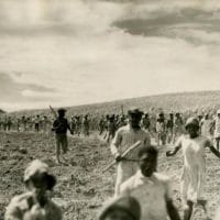 Labour strike at Buckey’s Estate, St Kitts. (Source: https://libcom.org/library/labour-rebellions-1930s-british-caribbean-region-colonies-richard-hart)