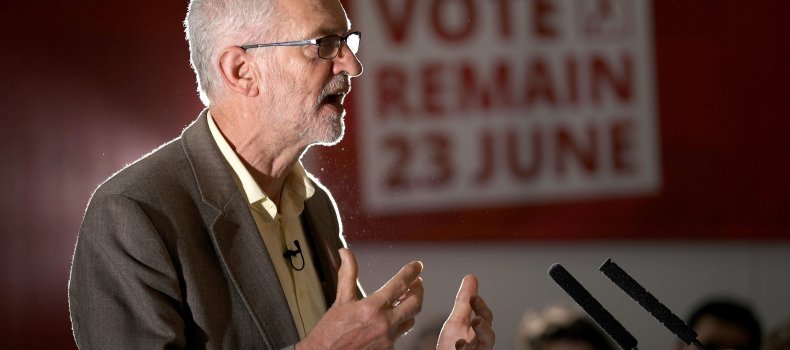 Jeremy Corbyn campaigning for Remain