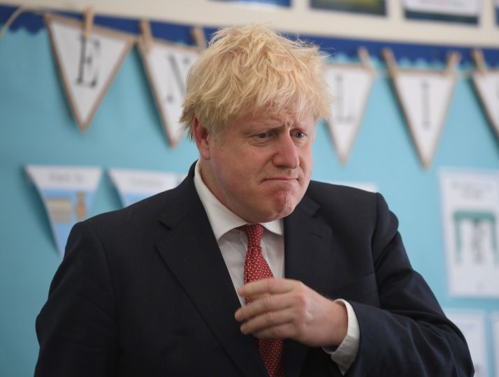 Boris Johnson visits the Discovery School in West Malling, Kent, on 20 July