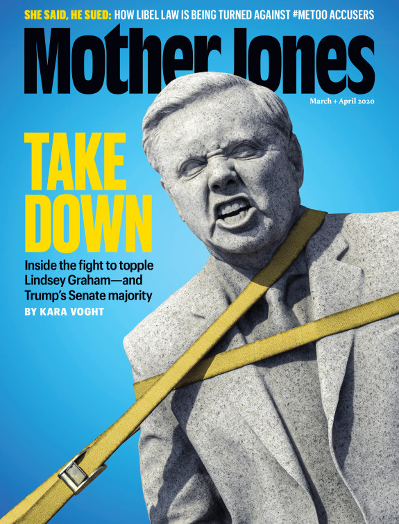 Mother Jones Magazine Cover : March + April 2020