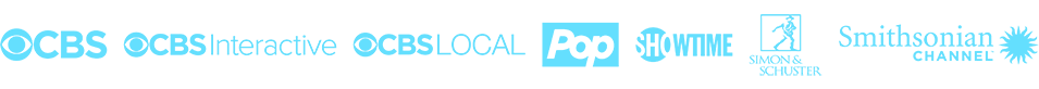 Brand Logos: CBS, CBS Local, CBS Interactive, Pop, Showtime, Simon and Schuster, Smithsonian Channel