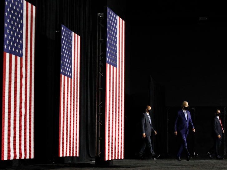 Democratic presidential candidate, former Vice President Joe Biden arrives to speak at a campaign event.