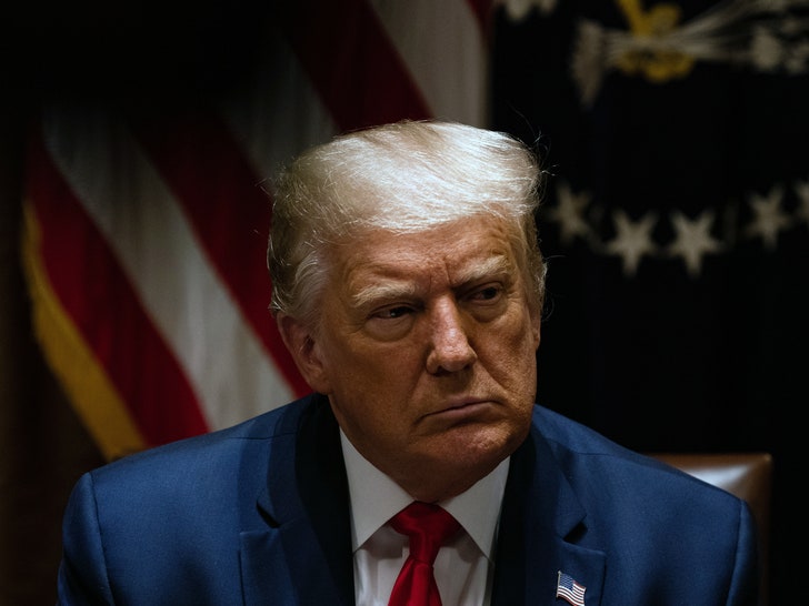 U.S. President Donald Trump listens during a meeting.