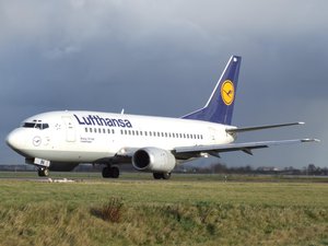 Photo taken of Lufthansa plane at Schiphol Airport, The Netherlands