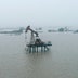 Oil well in the Huaihe River channel in Hongze District.