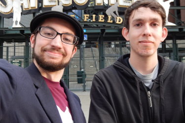 Ben and best friend John in Seattle in 2014, the last time they were physically together.