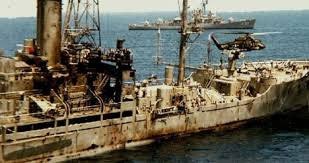 USS Liberty after Israeli attack