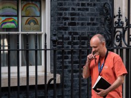 Dominic Cummings leaves 10 Downing Street on 24 May 2020.