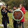 April Mullen, Tim Doiron and Katharine Isabelle on the set of 88.