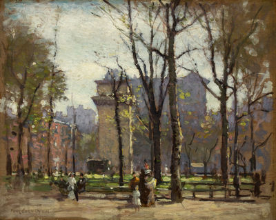 Paul Cornoyer, ‘Washington Square Park’, ca. 1900