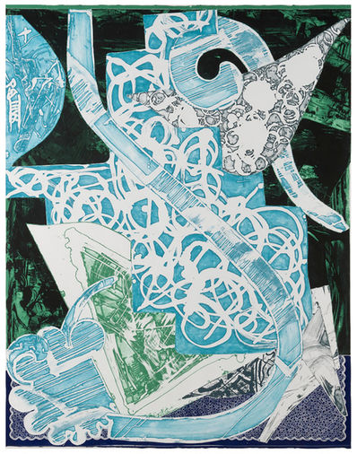 Frank Stella, ‘Swan Engraving Blue, Green, Grey’, 1985