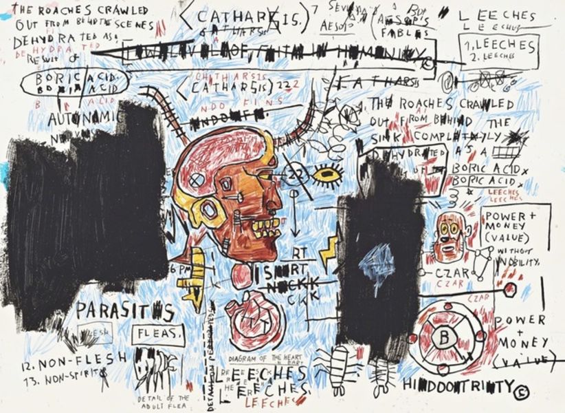 Jean-Michel Basquiat, ‘Leeches’, 1983-2017