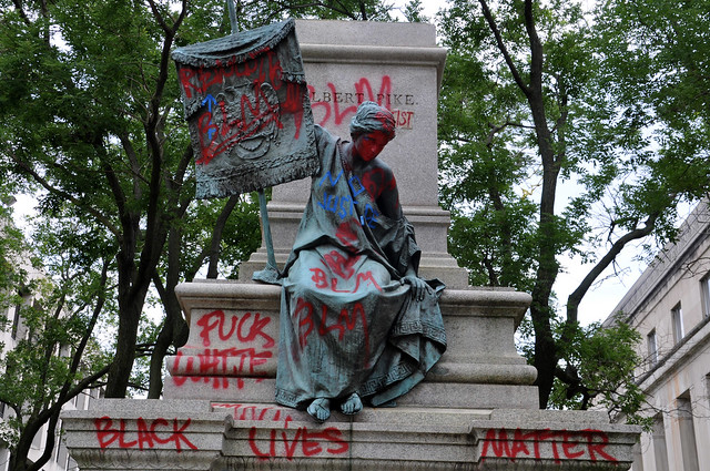 Albert Pike statue pedestal