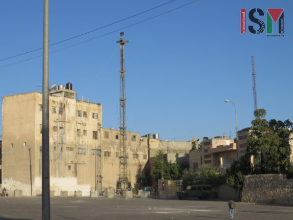 CCTV surveillance tower newly put up in Palestinian neighborhood