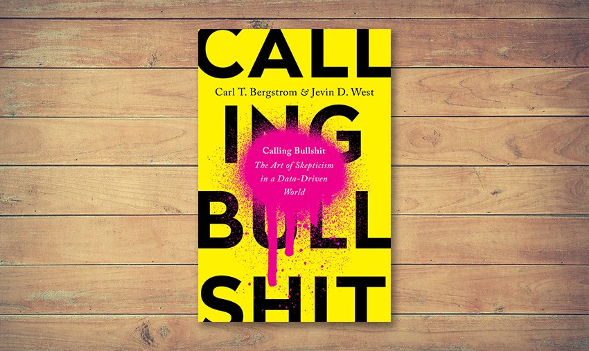 "calling bullshit" book cover on wood planks