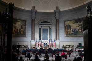 President Donald J. Trump delivers remarks at the White House Conference on American History Thursday, Sept. 17, 2020, at the National Archives and Records Administration in Washington, D.C.