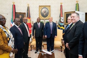 Donald J. Trump meets with Kenya’s President Uhuru Kenyatta Thursday, Feb. 6, 2020, in the Oval Office of the White House