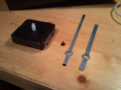 Clock parts: actual clock, cover tack and hands