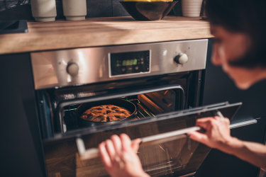 Checking the oven