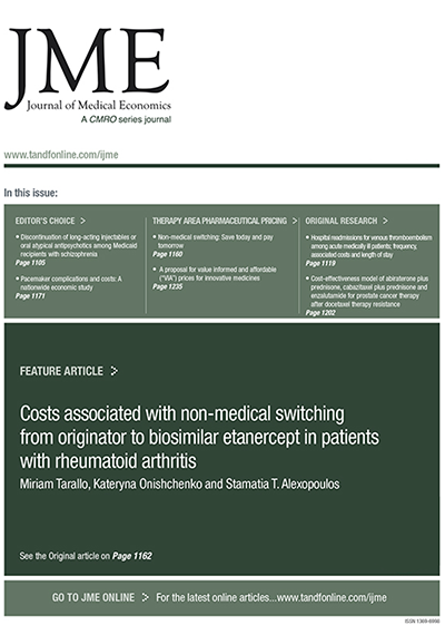 Journal of Medical Economics cover