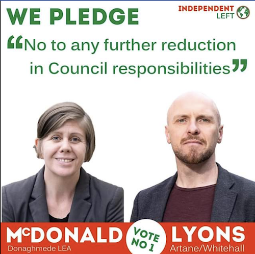 Niamh McDonald and John Lyons pledge to champion democracy in Council decisions.