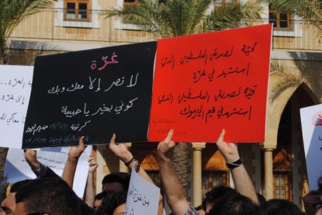 Syrian Students Protest the Situations in Gaza and Syria